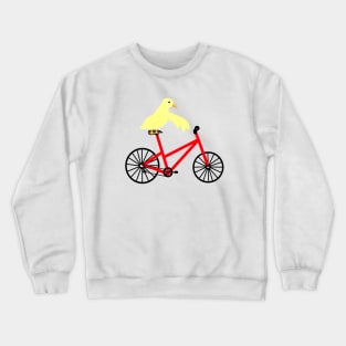 Duck On A Red Bicycle Crewneck Sweatshirt